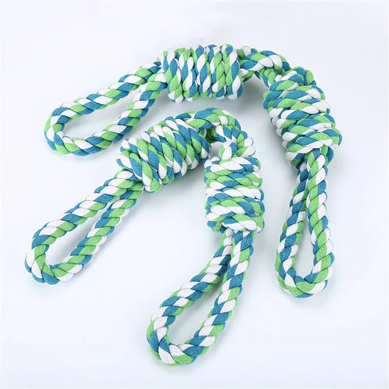 

Веревка для укусов, хлопковая веревка, жевательная игрушка, узел для чистки зубов, игрушки для домашних животных, двойной узел, веревка