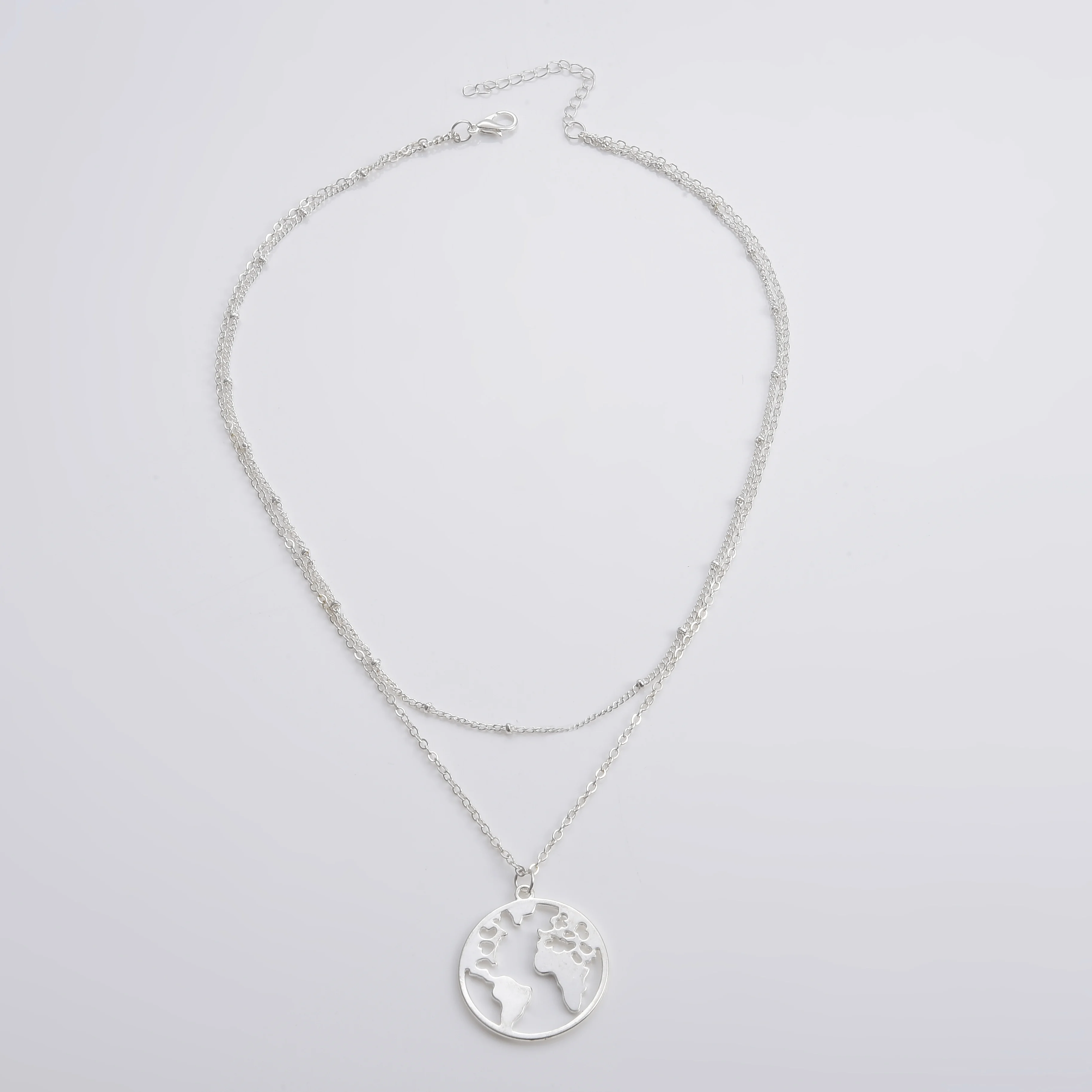 Женские Модные солнцезащитные очки в стиле ретро с луна карта мира ожерелье