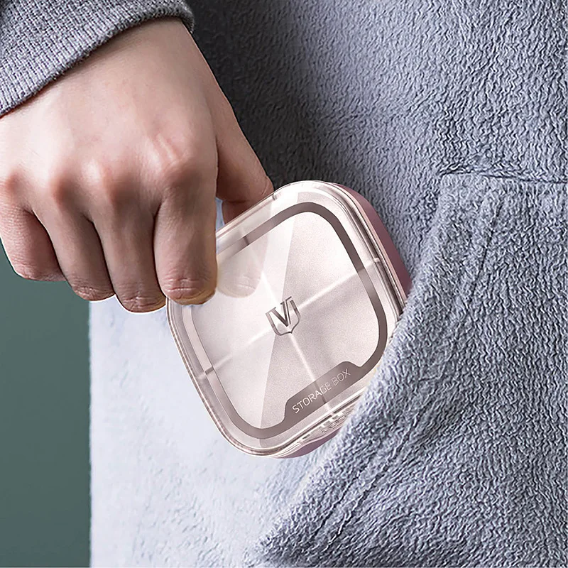 

Portable Medicine Pill Case Transparent Pill Box Four Grid High Quality Portable Sealed Mini Pill Box
