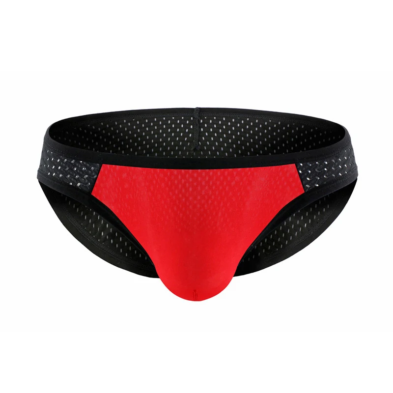 

Mens Briefs Breathable Holes Mesh Underwear Male Low-waist Tight Sexy Underpants 5 Colors Perfect Quality Briefs for Man