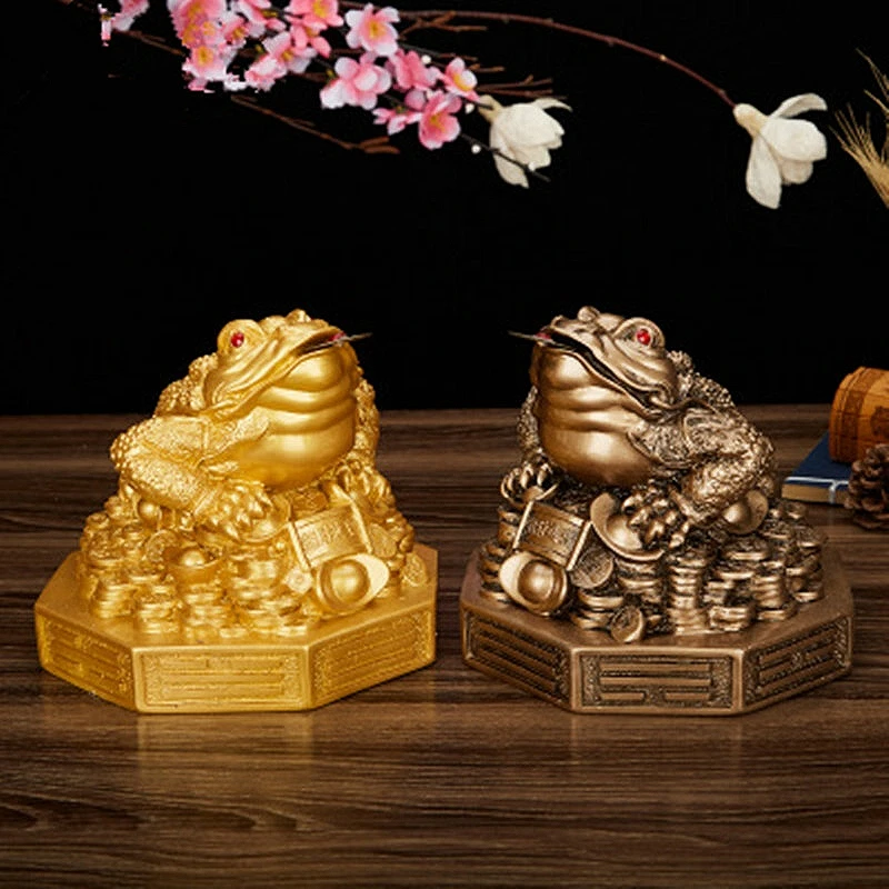 

Монета фэн-шуй с жабой, денежное украшение на удачу, богатство, китайская Золотая лягушка, украшение для дома и офиса YLM8035