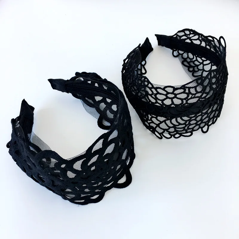 Корейские цветы ручной работы вышивка черные ретро аксессуары для волос