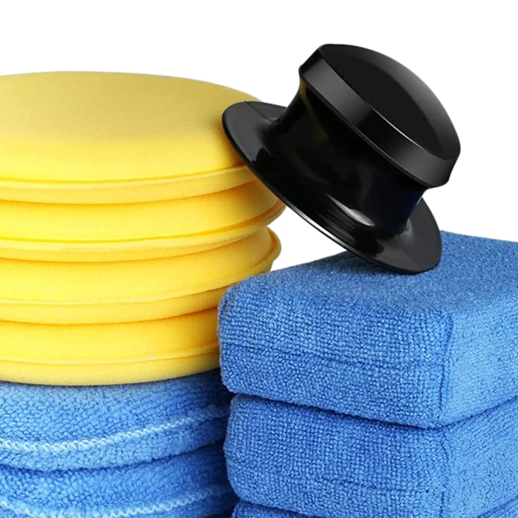 

13Pcs Car Wax Polish Pad Sponge Kit Microfiber Applicator Pads W/ Gripper Handle