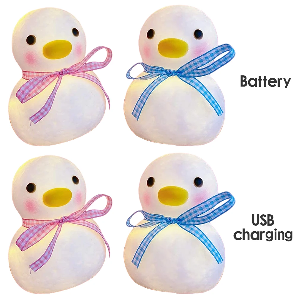 

Kawaii Baby Kids Duck Night Light Soft Warm White Portable Wireless Bedside Decor Nursing Lamp Gift