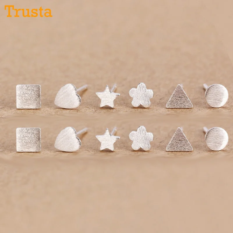 Trusta Новинка 2 шт 925 пробы серебряные ювелирные изделия модные милые миниатюрные серьги-гвоздики подарок для школьниц Дети Леди DS19