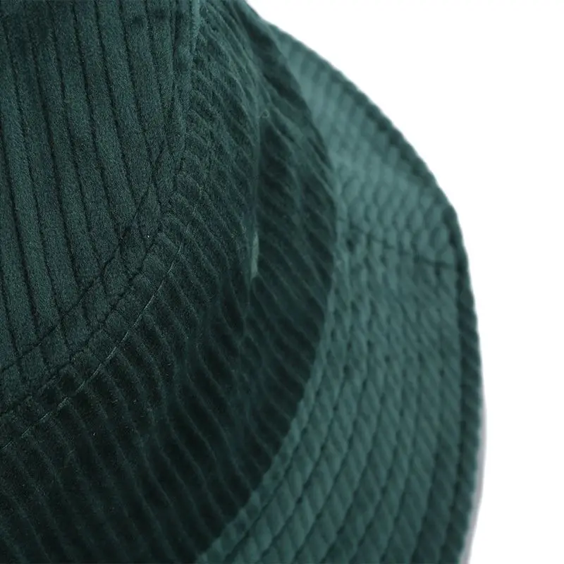 

Autumn Winter Corduroy Health Avocado Embroidery Keep Warm Fisherman's Cap Men Women Shade Windproof Panama Style Bucket Hat F45
