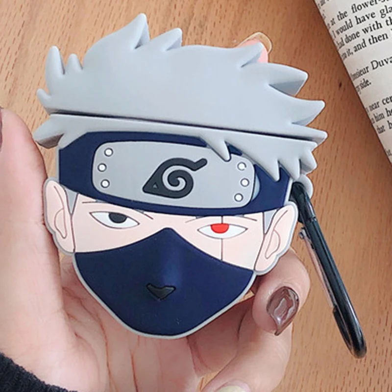 

Naruto Kakashi Earphone Case Cute Cartoon Protective Cover Wireless Earphone Case For Air Pods 2 Headphone Case With Finger Ring