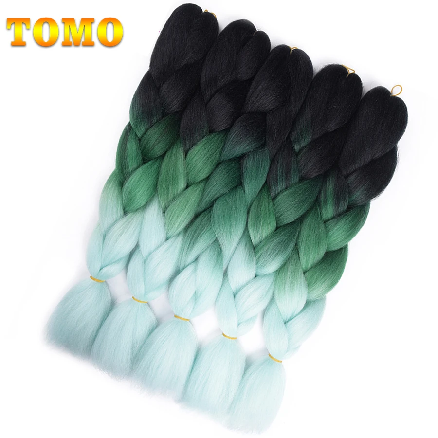 TOMO, 24 дюйма, длинные, Xpression, косички для наращивания, огромные, вязанные крючком косички, синтетические волосы, стиль 100 г/шт., чистый блонд, розовый, зеленый