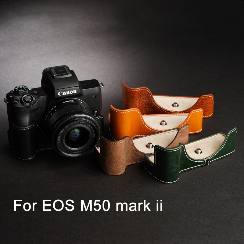 Чехол ручной работы из натуральной кожи для Canon EOS M50 M50 Mark II
