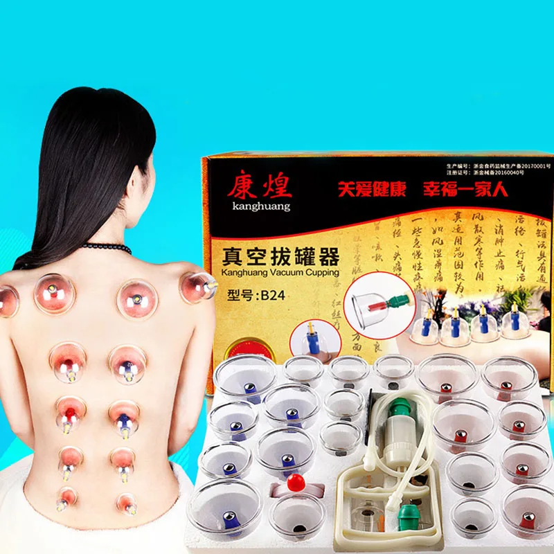 

24 Cans chinese Vacuum Cupping sets Professional Medical Therapy Suction Cups Body Slimming Detox cellulite massage Jars ventosa