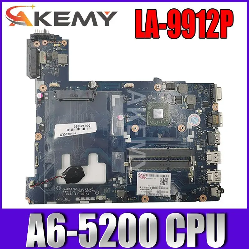 

Akemy For Lenovo Ideapad G505 Laptop Motherboard 15.6 inch VAWGA GB LA-9912P MAIN BOARD A6-5200 CPU DDR3