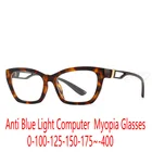 Очки для близорукости для мужчин и женщин, оптические аксессуары в стиле ретро, кошачий глаз, с защитой от светильник, по рецепту, с прозрачными линзами, FML