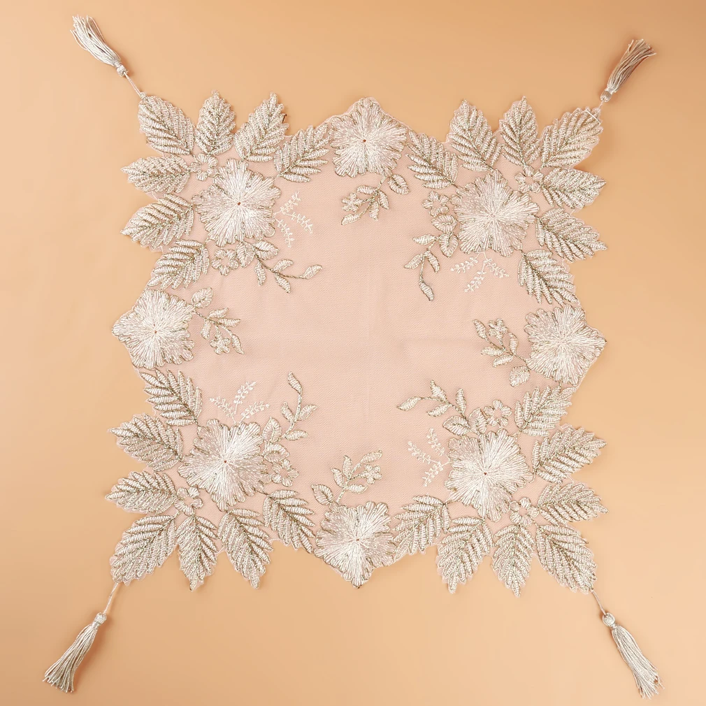 Светлая Золотая кружевная ткань в европейском стиле с вышивкой пылезащитный