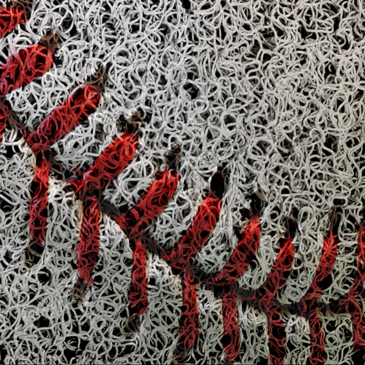 Спортивная бейсбольная текстура прошитая Красная белая дверь коврик для улицы