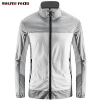 2021 new spring and summer light skin clothes mens coat stand collar elastic outdoor sunscreen clothes ultra thin breathable