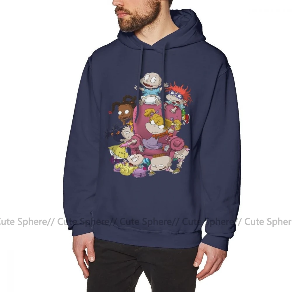 Rugrats худи Rugrats толстовки мужские свободные пуловеры худи белые х длинные красивые хлопковые осенние толстовки - Цвет: Navy Blue