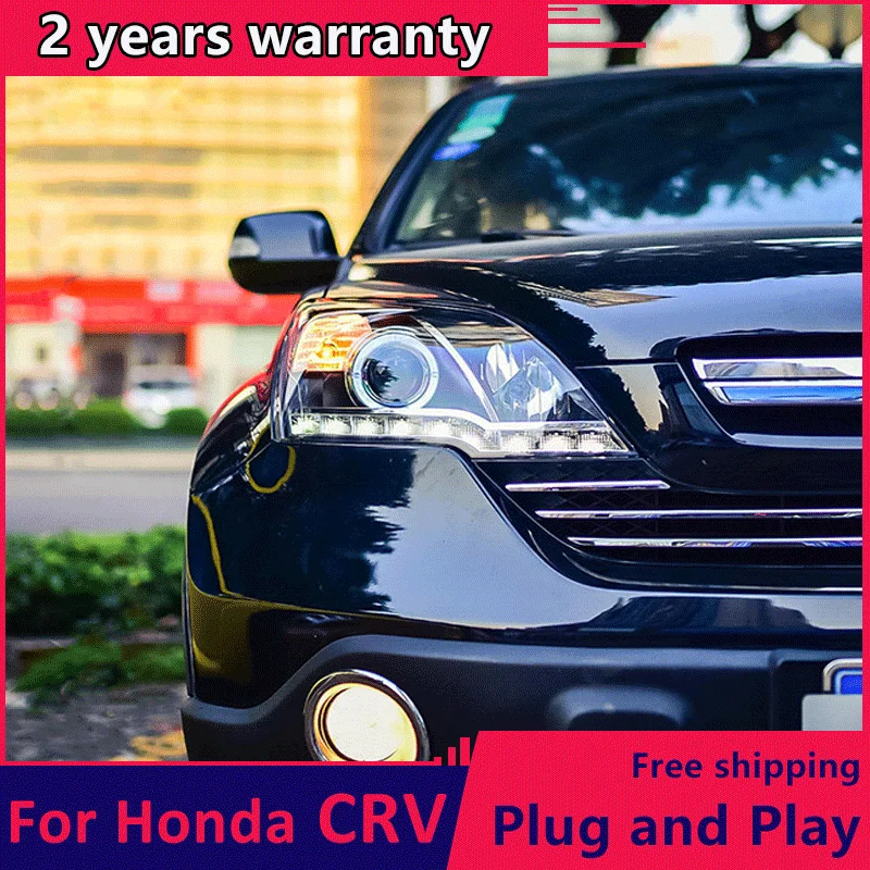 Для Хонда сrv головной светильник s 2007-2011 для светодиодный налобный фонарь Ангел