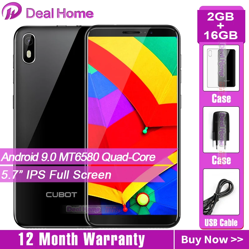 Cubot J7 5," 18:9 экран Android 9,0 пирог смартфон MT6580 четырехъядерный 2800 мАч распознавание лица отпечатков пальцев две sim-карты мобильный телефон