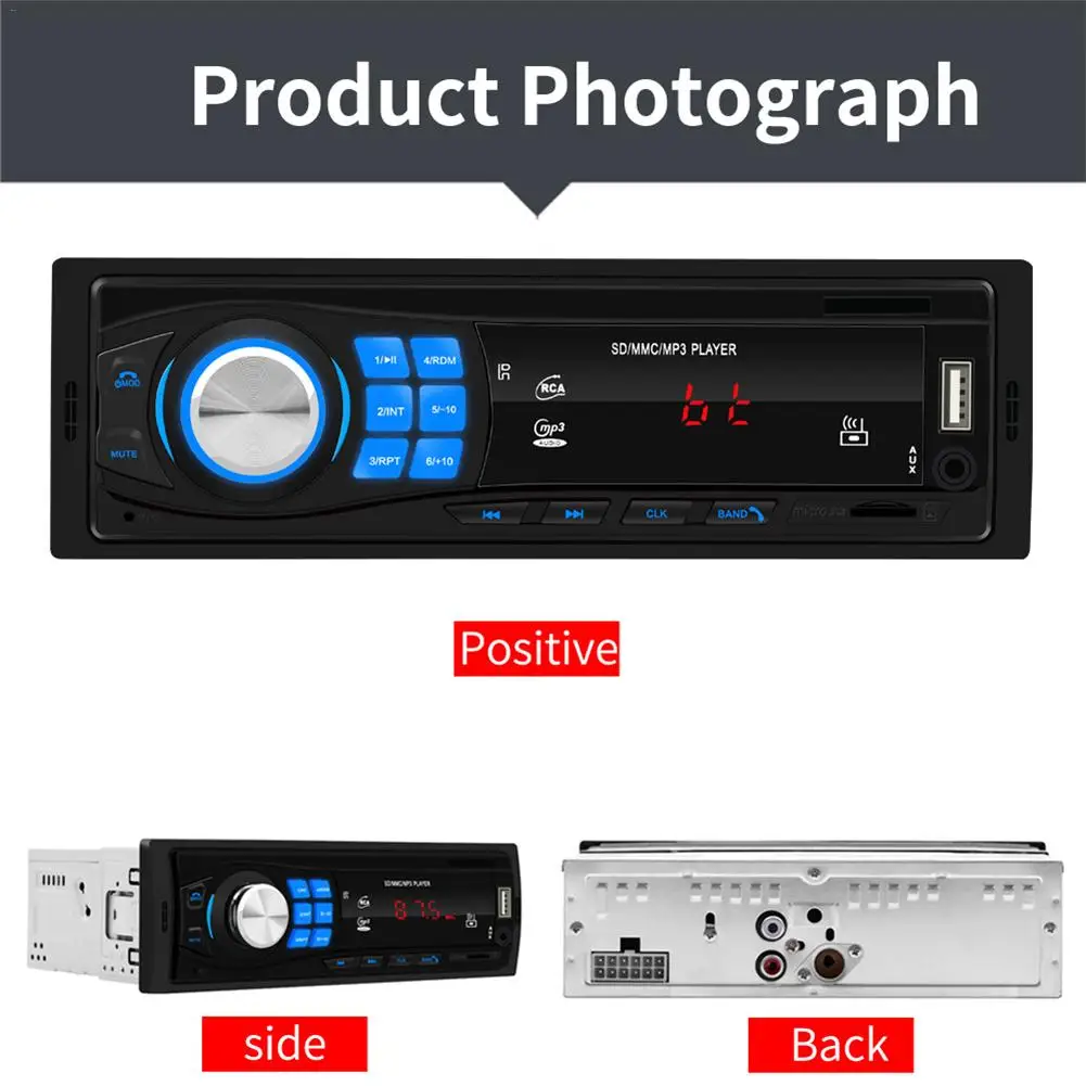 Автомагнитола 1DIN 12 В FM радио Bluetooth V5.0 стерео плеер дистанционное управление SD USB AUX