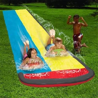 children double surf water slide outdoor garden racing lawn slides spray summer outdoor games toy waterslide aquatics kids toys