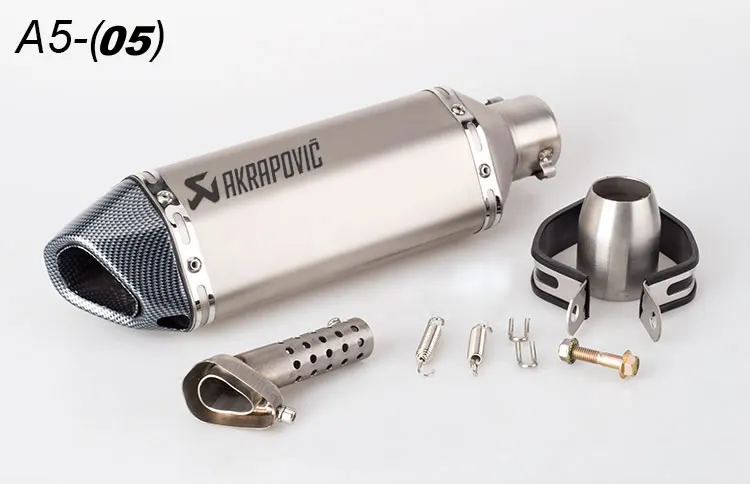 51 мм Универсальный мотоциклетный глушитель выхлопной трубы Akrapovic маленький гексагональный выхлопной дБ убийца для Z800 Mt07 NC700 R3 GW250 CBR300 - Цвет: A5-5