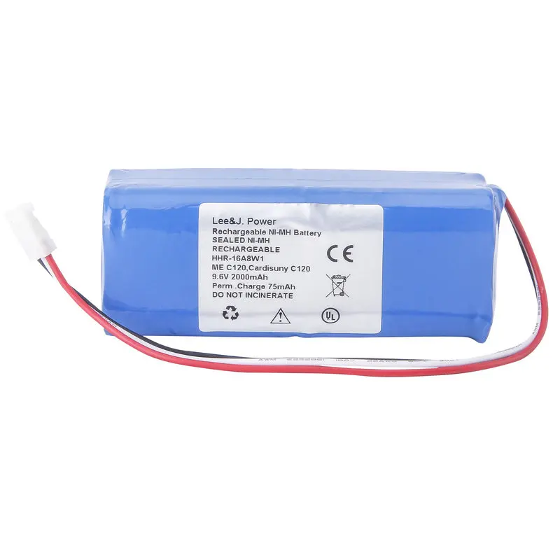 

New battery for Fukuda ME Cardisuny C120, ME Cardisuny C-120, ME C120 HHR-16A8W1 9.6V 2000mAh