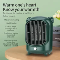 electric mini heater fan 500w desktop fan pct ceramic heating warm air for home office machine winter household appliances qn46