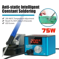 75w 950tpro electric soldering iron temperature adjustable soldering station anti static upgraded version t12 tips led display