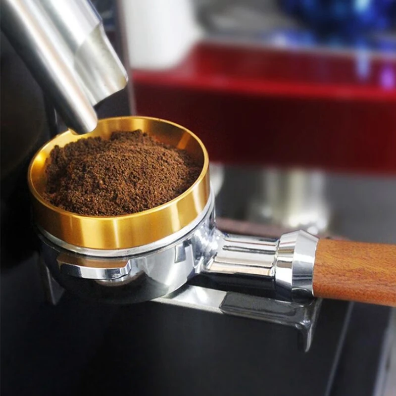 

2Pcs Aluminum IDR Intelligent Dosing Ring with 2Pcs 51mm Espresso Coffee Tamper Adjustable Coffee Tamper