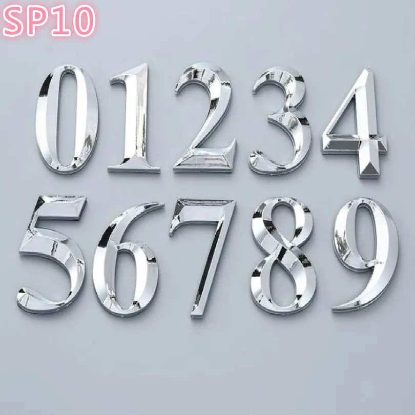

SP10 SILVER PVC DIY Letters+numbers car emblem combination emblem car logo model car badge sticker with paste for modify