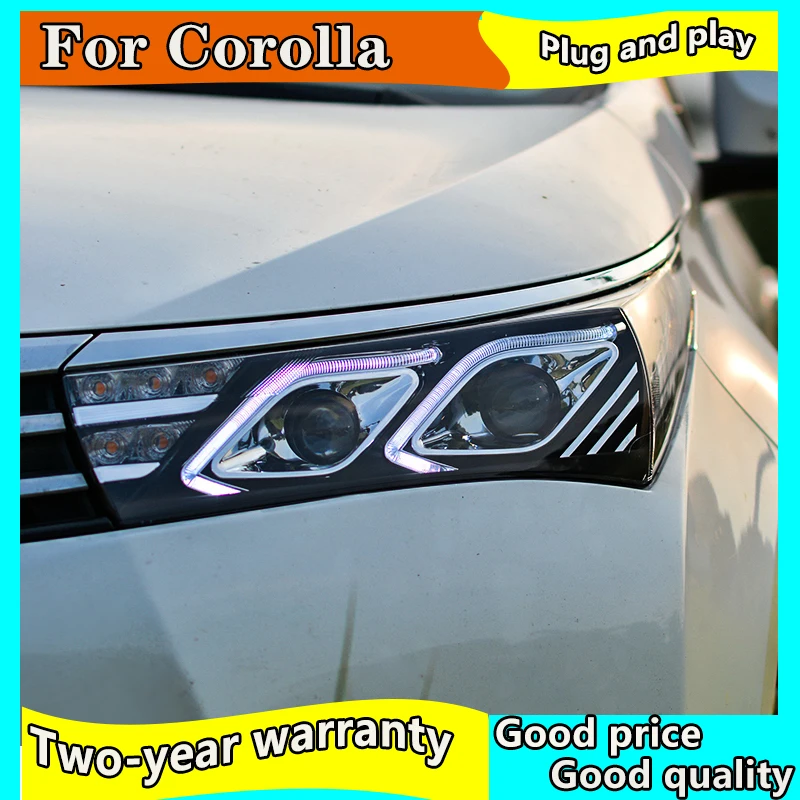 Автомобильный Стайлинг Головной фонарь для Toyota corolla фары 2014 2017 светодиодный Bi Xenon