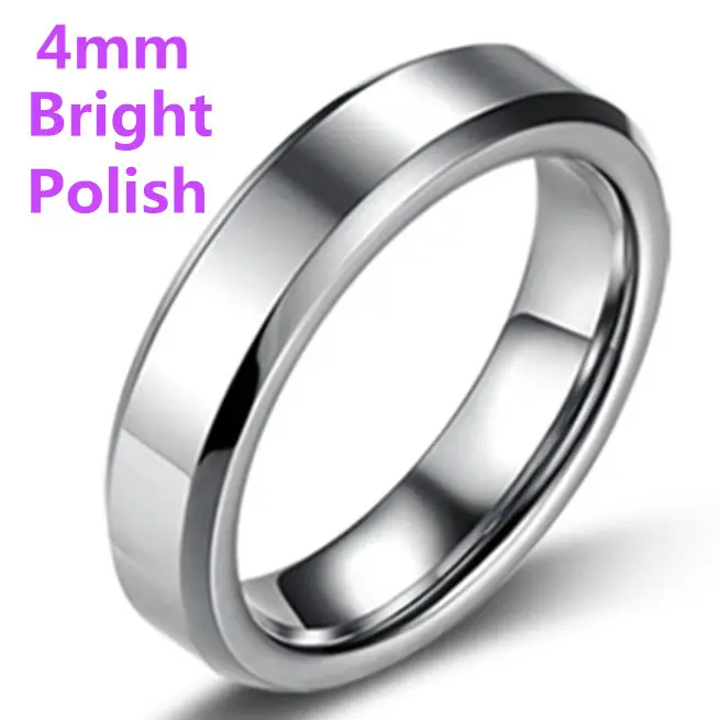 4mm Bright Silver 8 мм Яркий польская серебро Цвет Титан кольцо для Для мужчин - Цвет основного камня: 4mm Bright Silver