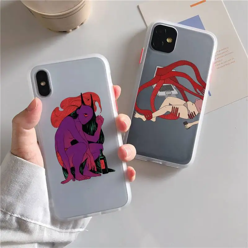 

polly nor painting art Silicone Phone Case For iphone 13 12 11 xr xs x 7 8 pro max Plain Soft TPU Silicone Clear Case Cover