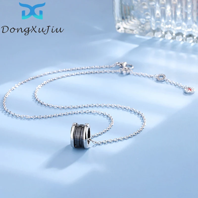

Sterling silver s925 zero brand with logo 1:1 luxury necklace with black and white ceramic red ceramic series original necklace