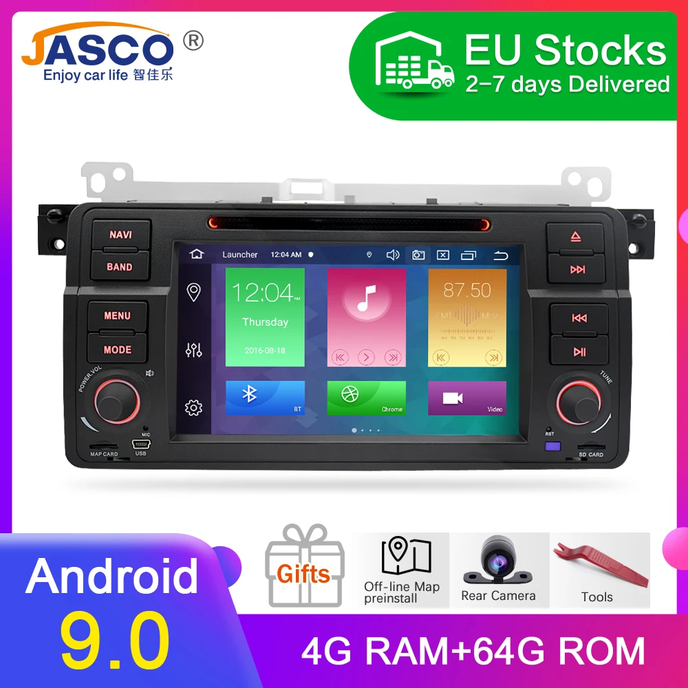 Автомобильный DVD стерео Мультимедийный Головной блок 4G RAM Android 9 0 для BMW/E46/M3/Rover/3