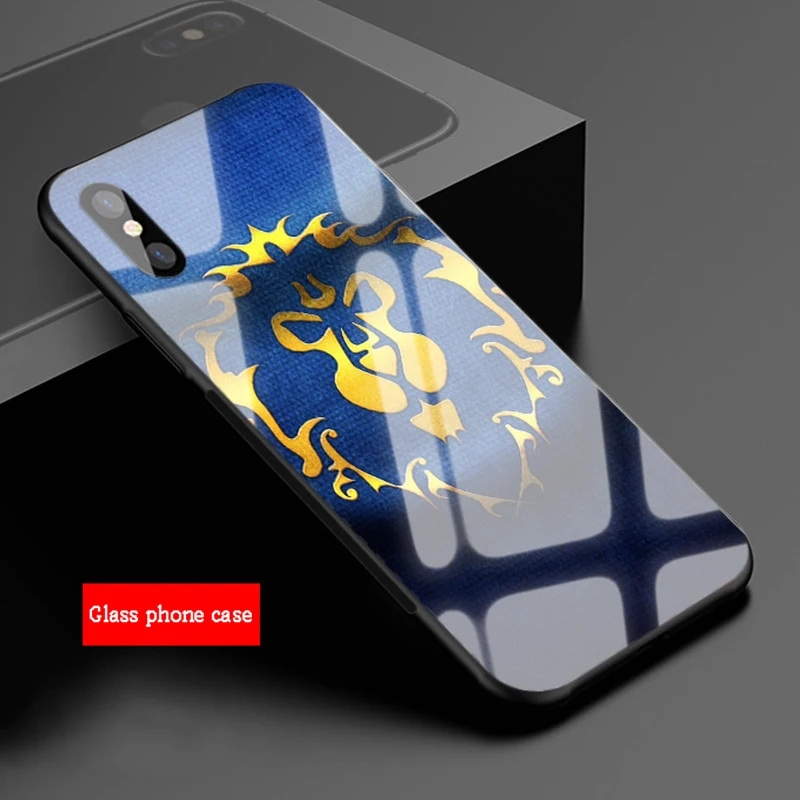 Wouws логотип World Of Warcrafts закаленное стекло для телефона чехол для iPhone 6 6plus 7 7 plus 8 8plus 5 5S SE X XS XR XS Max - Цвет: B19072305-07.jpg