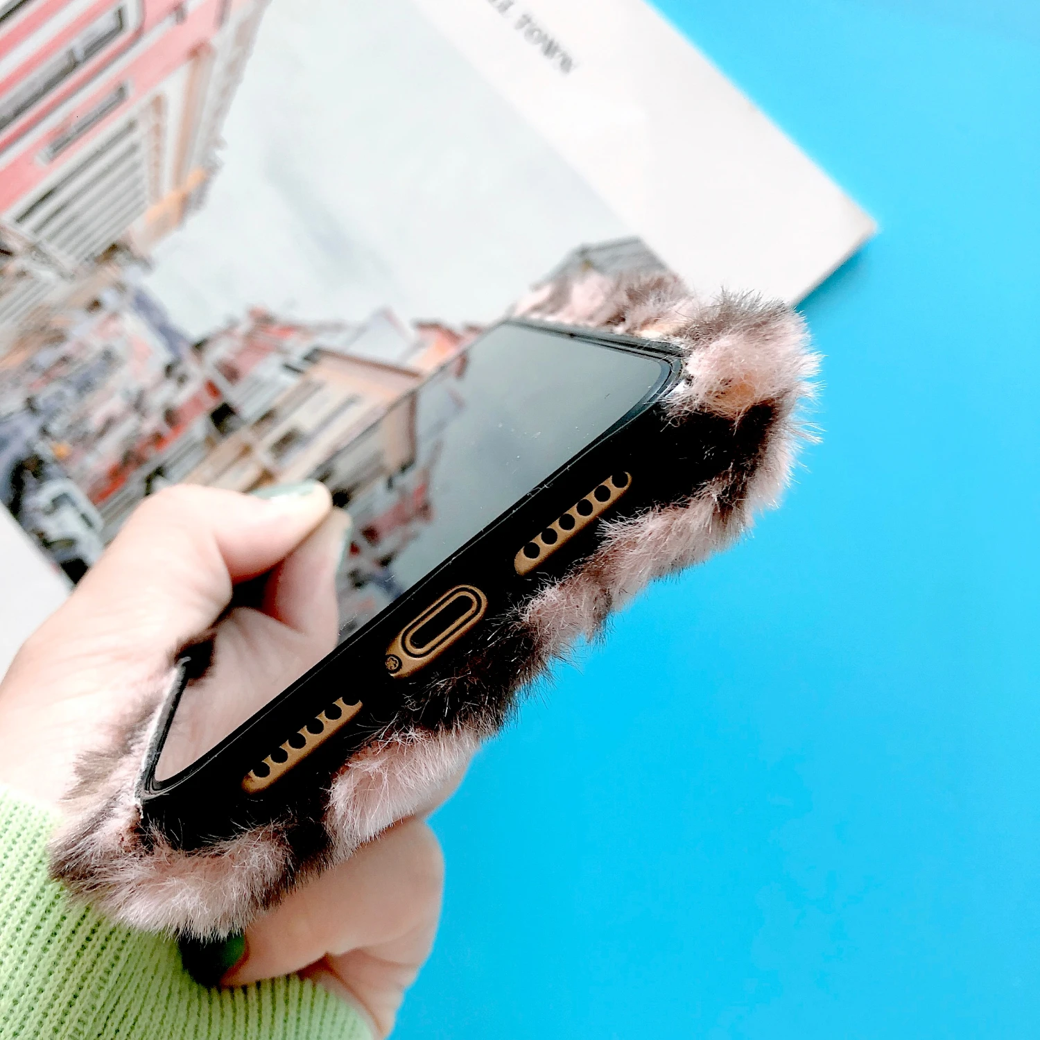 IMIDO роскошный Леопардовый плюшевый чехол для IPhone 11 Pro Max X XS XR 6 6S 7 8 Plus Чехол кролик