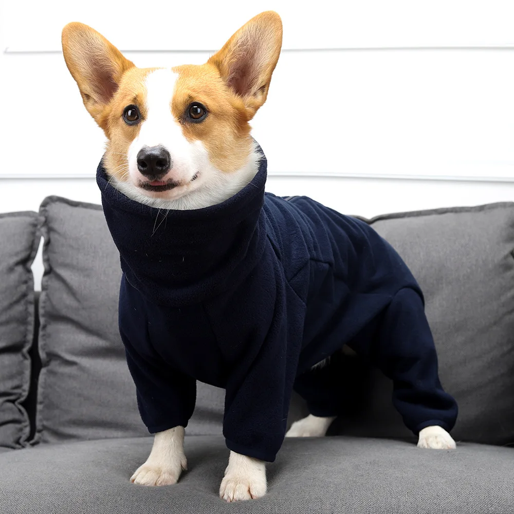 

Fleece Four-Legged Dog Cotton Clothing Dog Vest Winter Thick Warm Dog Coat Small, Medium And Large Dogs Adjustable Pet Hoodie