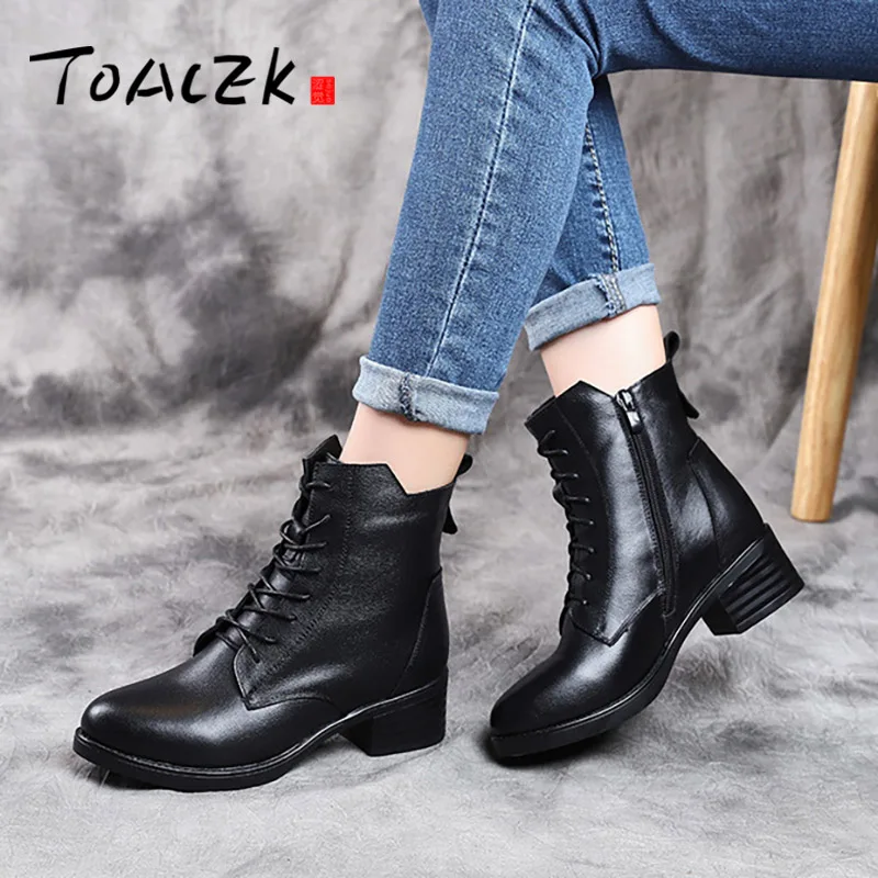 Зимние теплые ботинки с бархатной подкладкой женские кожаные в китайском и