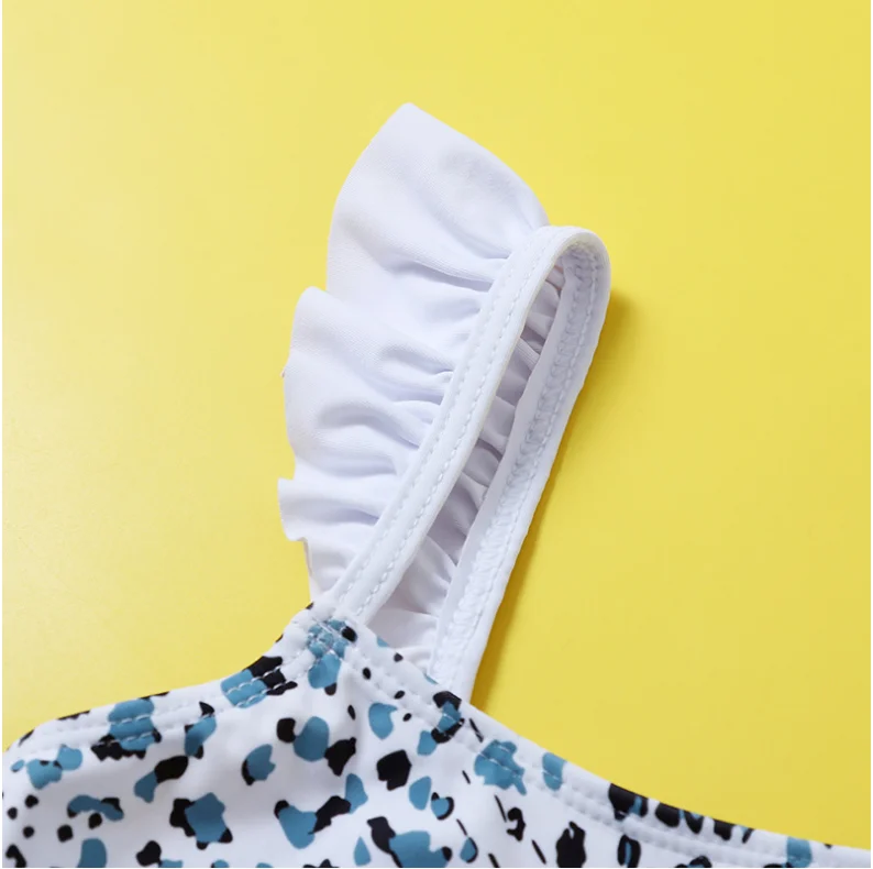 Купальник для девочек новинка 2021 слитный купальник с леопардовым принтом