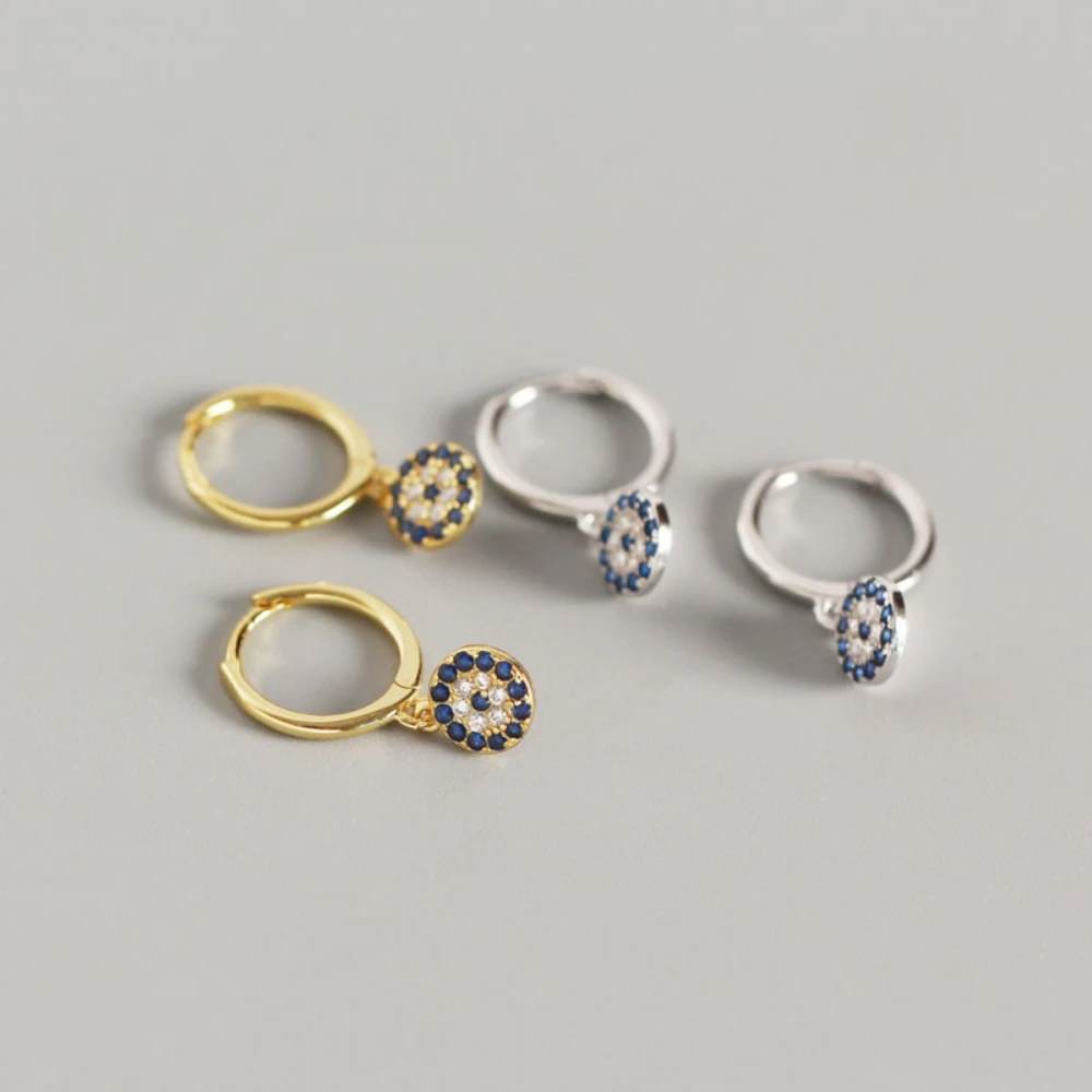 Турецкий приносящий удачу сглаз синий прозрачный CZ стерлингового серебра 925