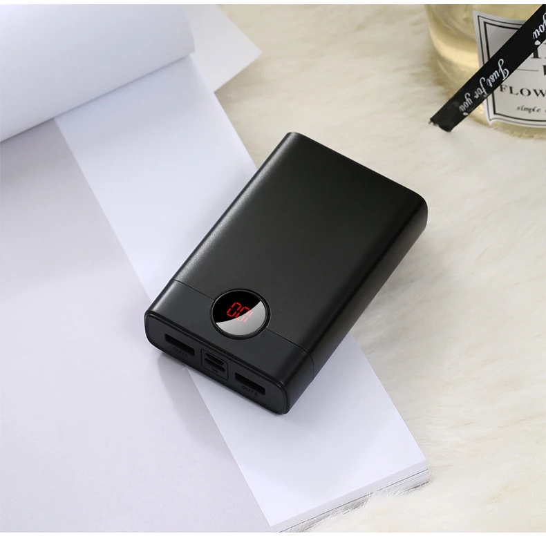 Xiaomi power Bank 30000 мАч цифровой дисплей аксессуары для телефонов Двусторонняя Быстрая Зарядка батарея банк аксессуары для телефонов Аккумулятор - Цвет: Черный