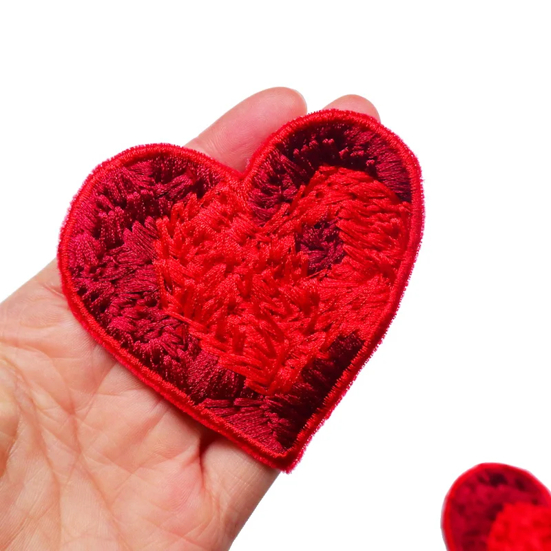 1 шт красный любящее сердце вышивка шить на нашивки для одежды куртка аппликация