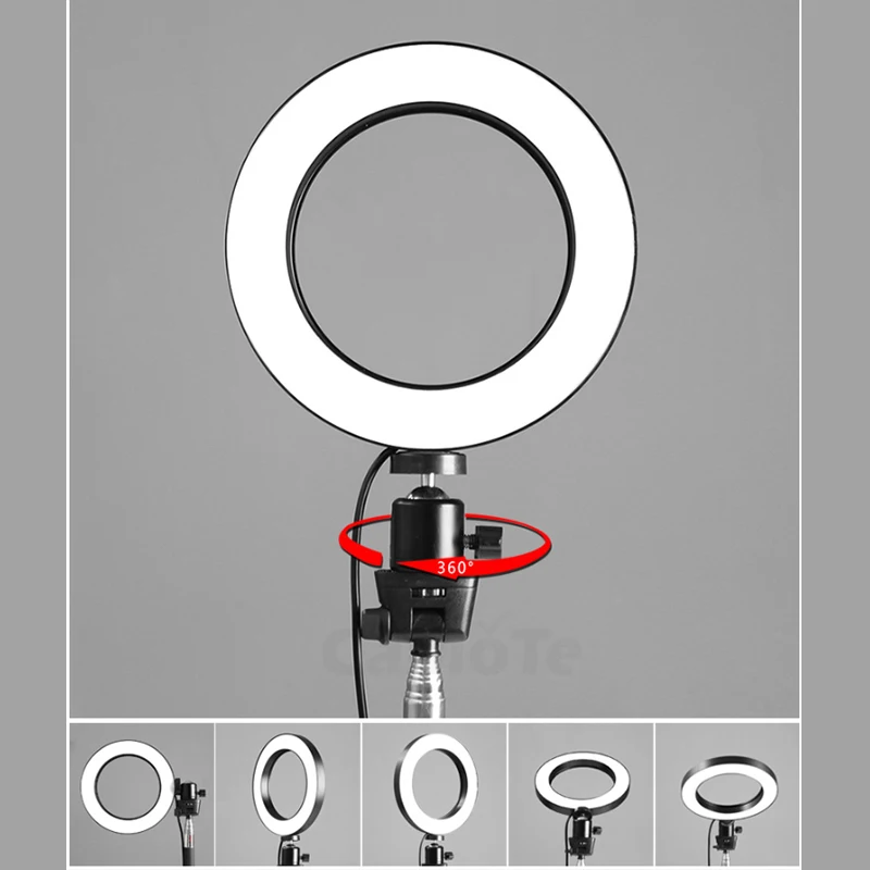 Светодиодный кольцевой светильник TikTok 10 2 дюйма/26 см с держателем для сотового