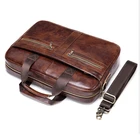 Портфель мужской из натуральной кожи, расширяющийся чехол для ноутбука, винтажная Сумка для документов