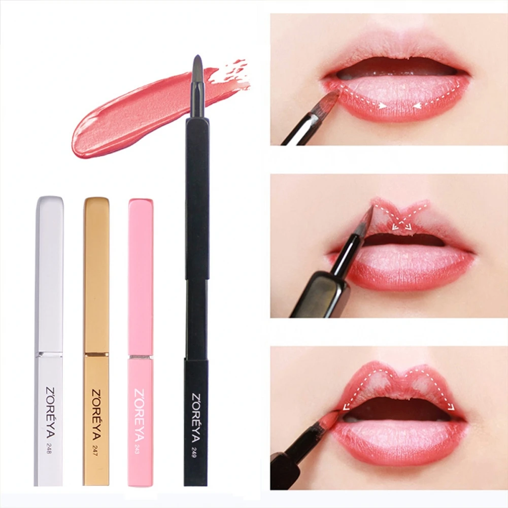 

5 Color Retractable Lip Brush Beauty Make Up Tool Portable Dustproof Cosmetic Brush Easy To Use