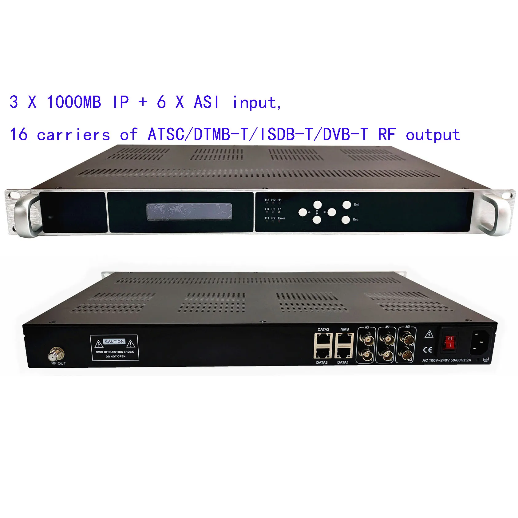 ATSC digital modulator, 16 carriers of  DVB-C QAM digital modulator, giga IP to DVB-T/C modulator, QAM digital catv modulator,