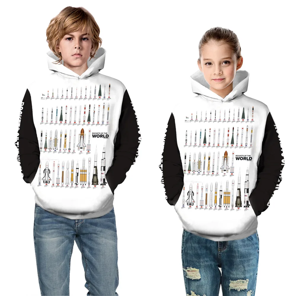 

Parent-Child Outfit Hoodie Starry Sky Rocket Digital Print Outfit Hoodies Popular Logo Loose Autumn Winter Long Sleeve S-5XL