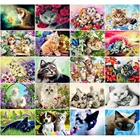 Алмазная мозаика Muxun, кошка, животные, стразы, сделай сам, квадратная круглая Алмазная вышивка, украшение для дома, подарок Jq254