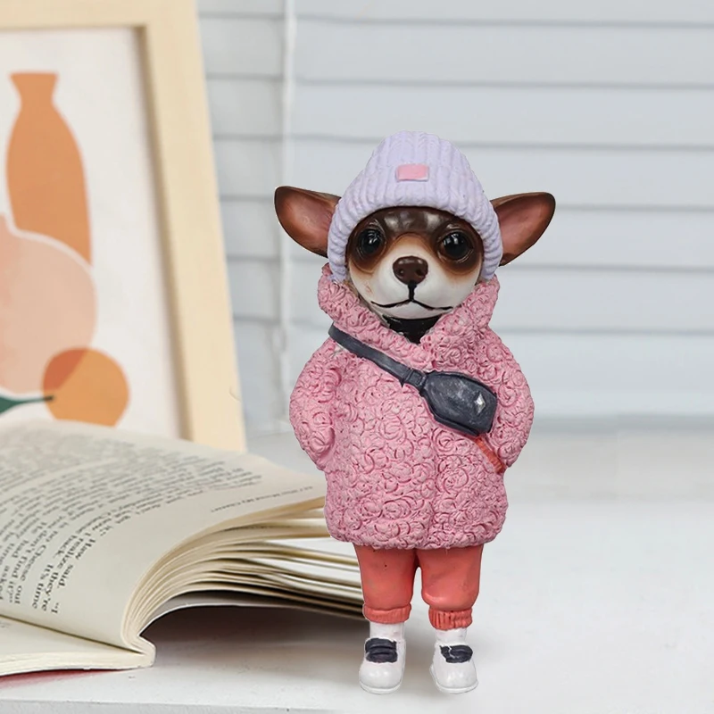 

Кукла ручной работы с животными Mogwai, полимерная стоячая игрушка для щенка, фигурка чихуахуа, пес Шарпей, милые модные глиняные куклы с живот...